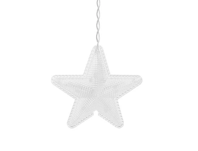 Iso Trade 136LED USB girlianda užuolaida žvaigždės šiltai balta