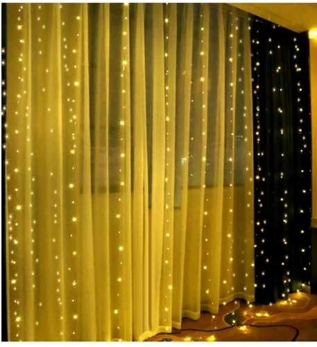 Iso Trade LED USB girlianda - užuolaida - 300 LED, šiltai balta