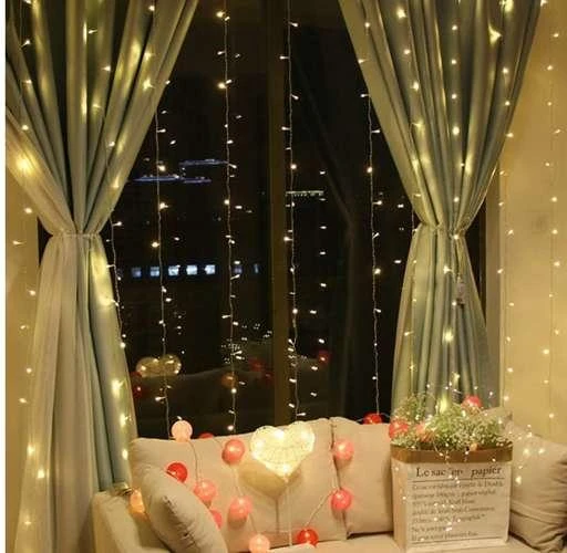Iso Trade LED USB girlianda - užuolaida - 300 LED, šiltai balta