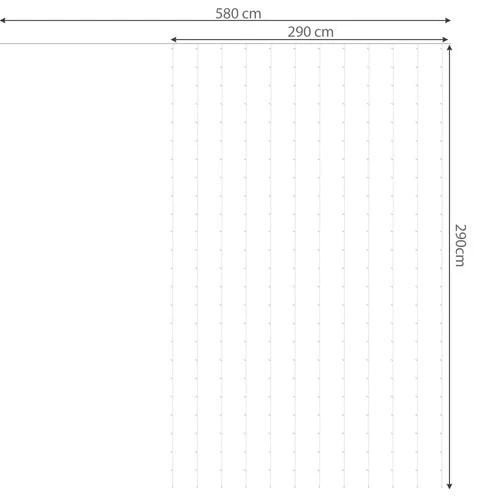 Iso Trade LED USB girlianda - užuolaida - 300 LED, šiltai balta