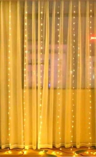 Iso Trade LED USB girlianda - užuolaida - 300 LED, šiltai balta