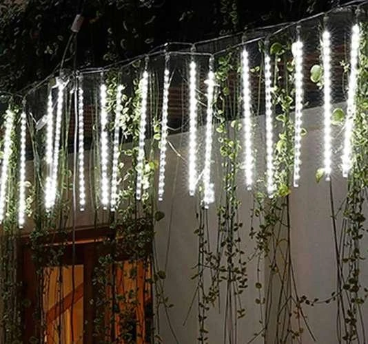 Iso Trade LED lemputės meteorų lietus (šaltai baltos, 8 meteorų lazdelės)