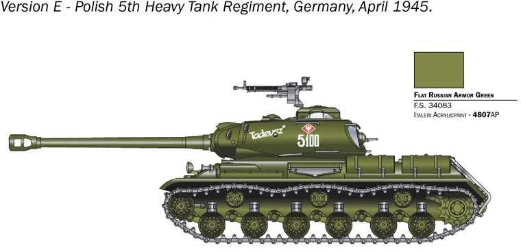 Italeri JS-2 Stalinas tanko modelis 1/56 plastikinis surenkamas