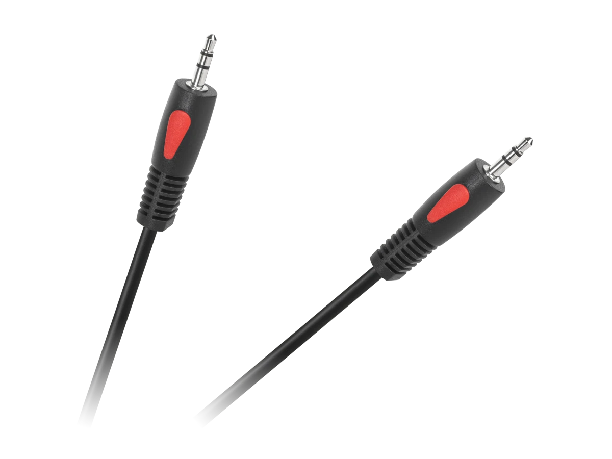 AUX 3.5mm laidas su raudonais jungčių akcentais