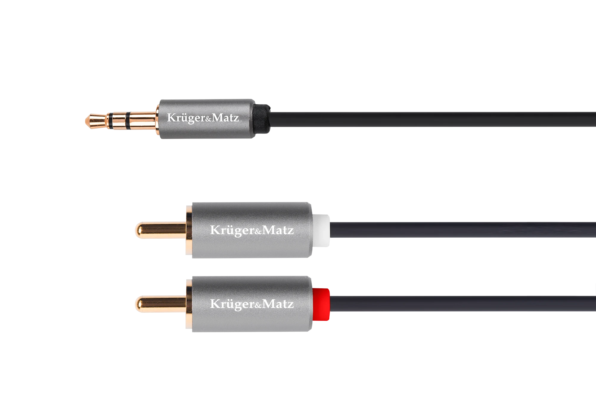 Kruger & Matz 2RCA į 3.5mm AUX kabelio jungtys