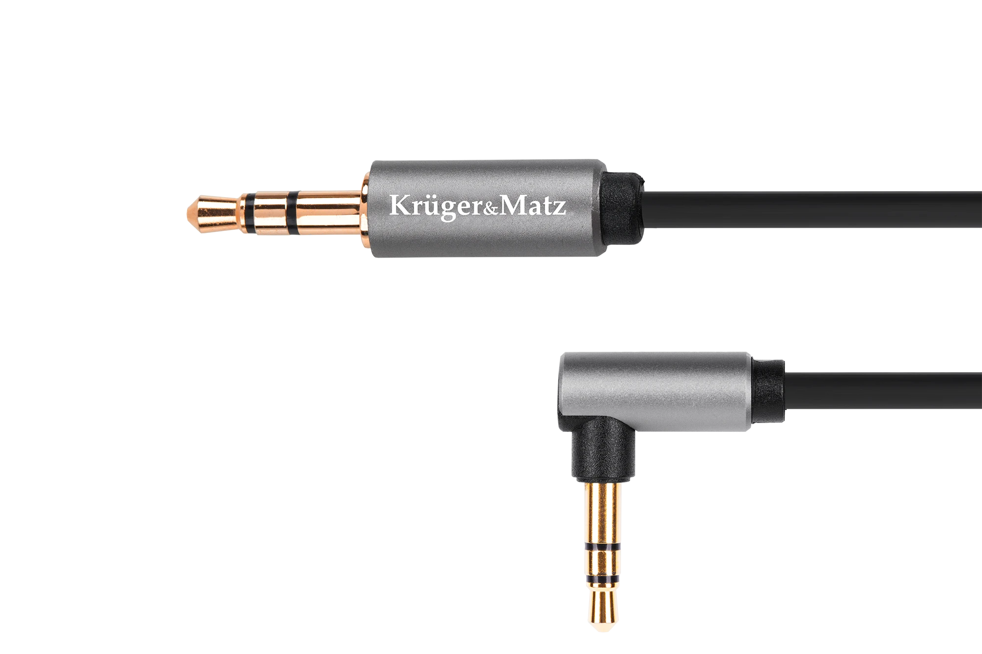 Kruger & Matz 3.5mm kabelis su tiesia ir kampine jungtimi