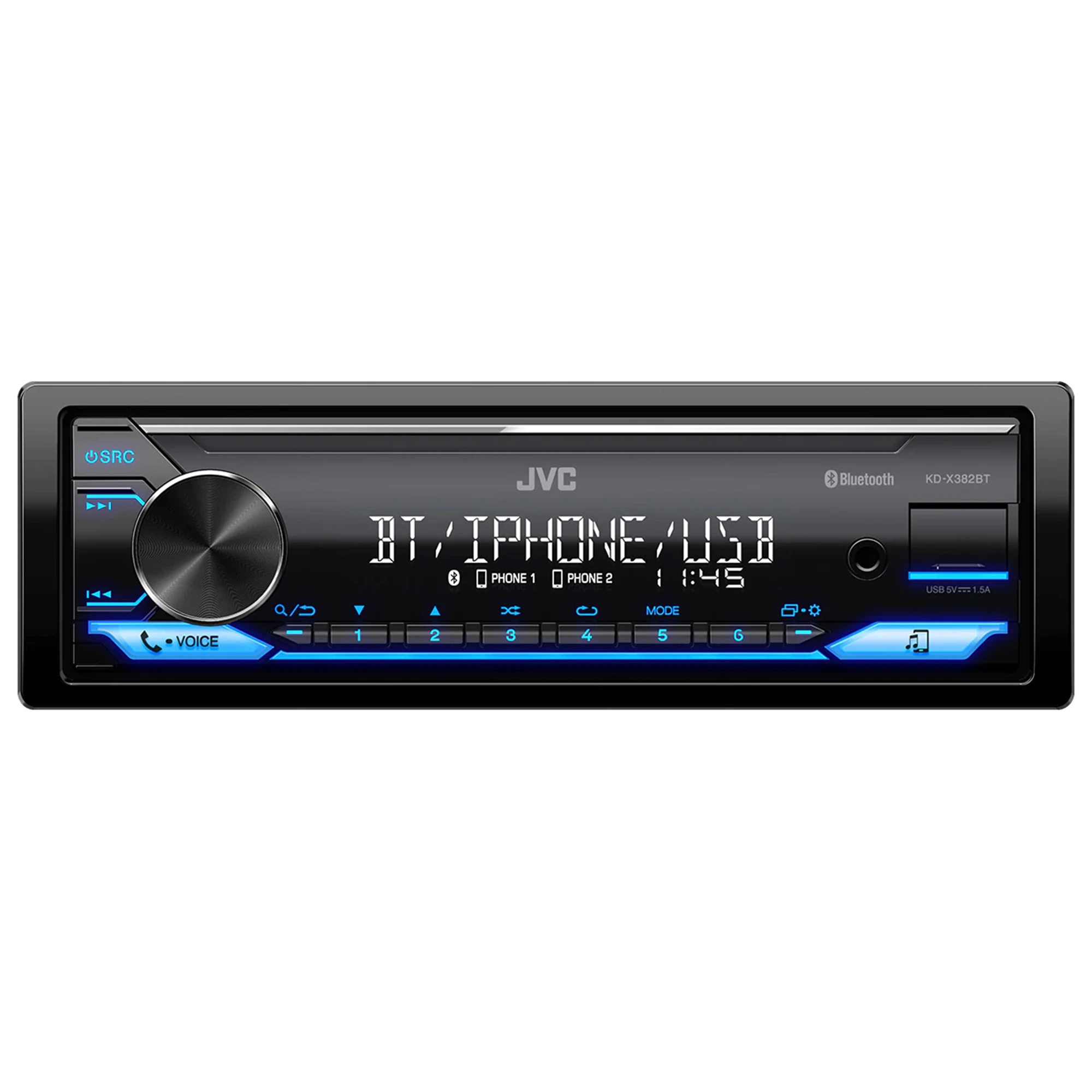 JVC KD-X382BT magnetolos priekinis skydelis