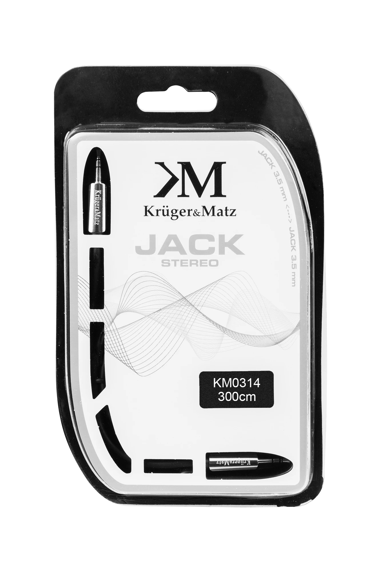 Kruger & Matz 3.5mm garso kabelis 300cm pakuotėje