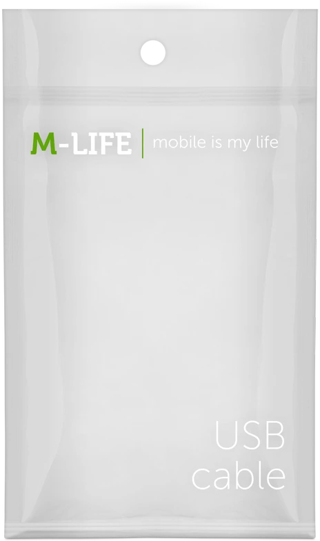 USB - micro USB kabelis M-Life nailonas, juodas, 1 m