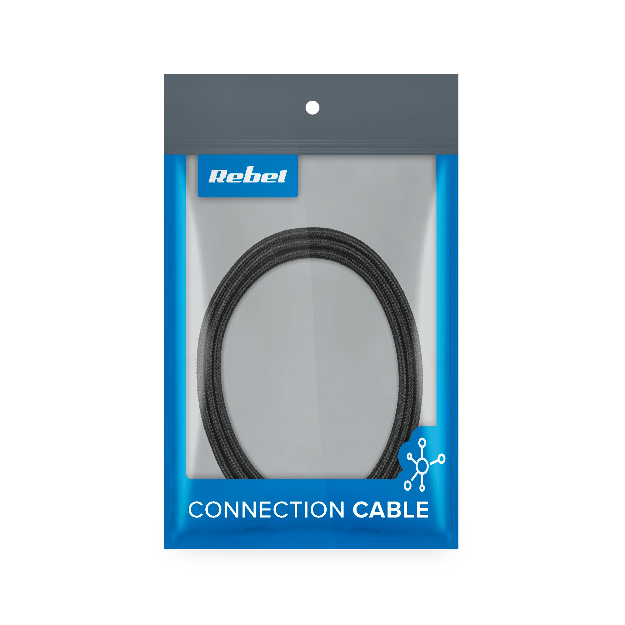 REBEL USB C - USB C kabelis 1m Juodas