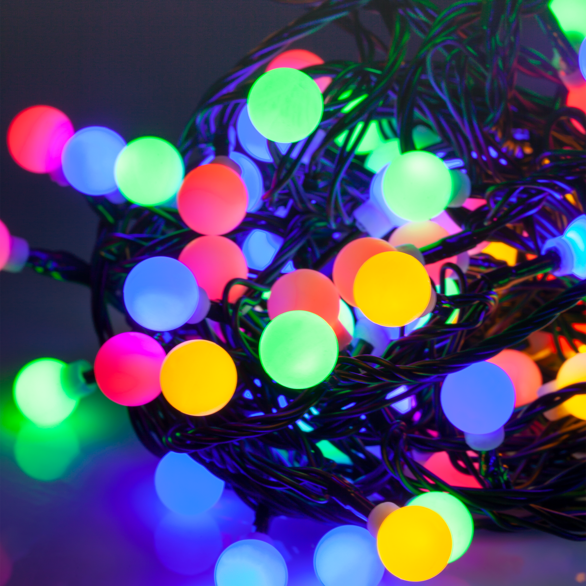 Lampki „Rebel“ LED lauko kalėdinės eglutės lemputės, 10 m, RGB su keičiamu apšvietimo režimu