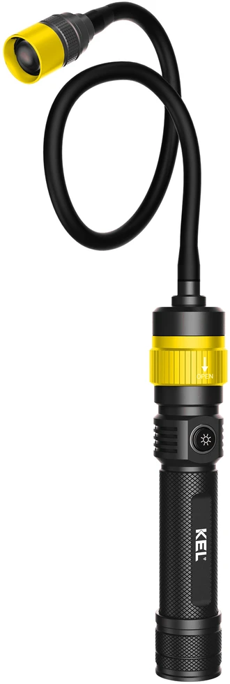 Kel Light Žibintuvėlis su wymiennymi końcówkami kel ? latarka ręczna, giętka i warsztatowa składana, 190-350 lm, 2200 mah, usb-c, ipx4, ik07