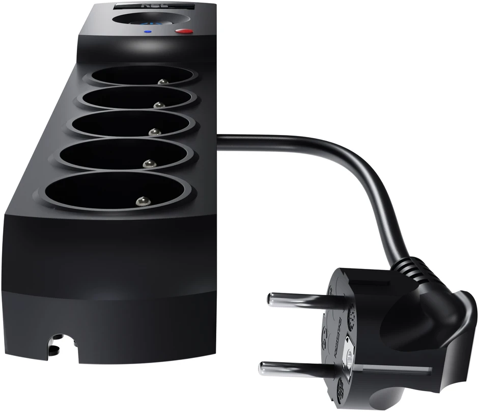 KEL Plastrol Przedłużacz surge protector professional 5 gniazd 2xUSB 3m 10A 230V 2300W juoda W-100044