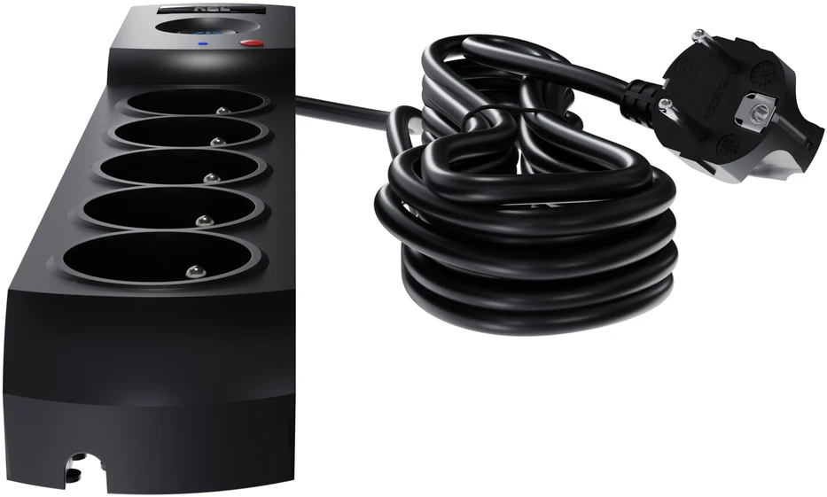 KEL Listwa zasilająca su bezpiecznikiem i układem przeciwprzepięciowym professional, 5 gniazd, 2 porty usb, ilgis 1,5m, 10a, 230v, 2300w, juoda