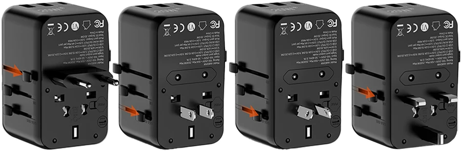 KEL Uniwersalny adapter sieciowy (eu, uk, us, au), szybkie ładowanie pd20w+qc