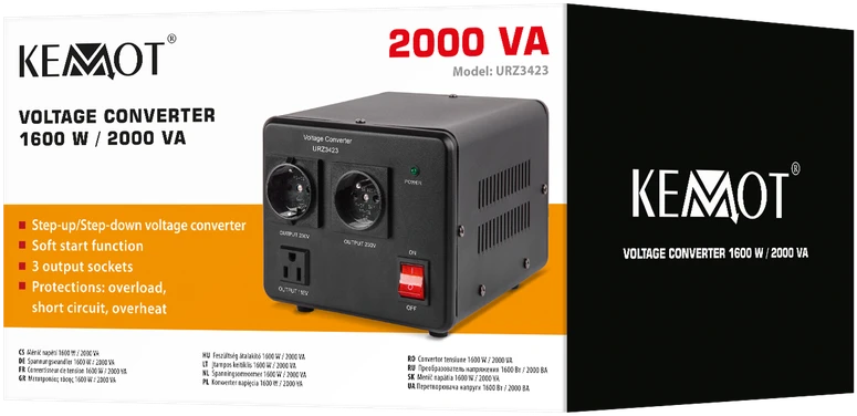 KEMOT 1600W 2000VA įtampos keitiklis