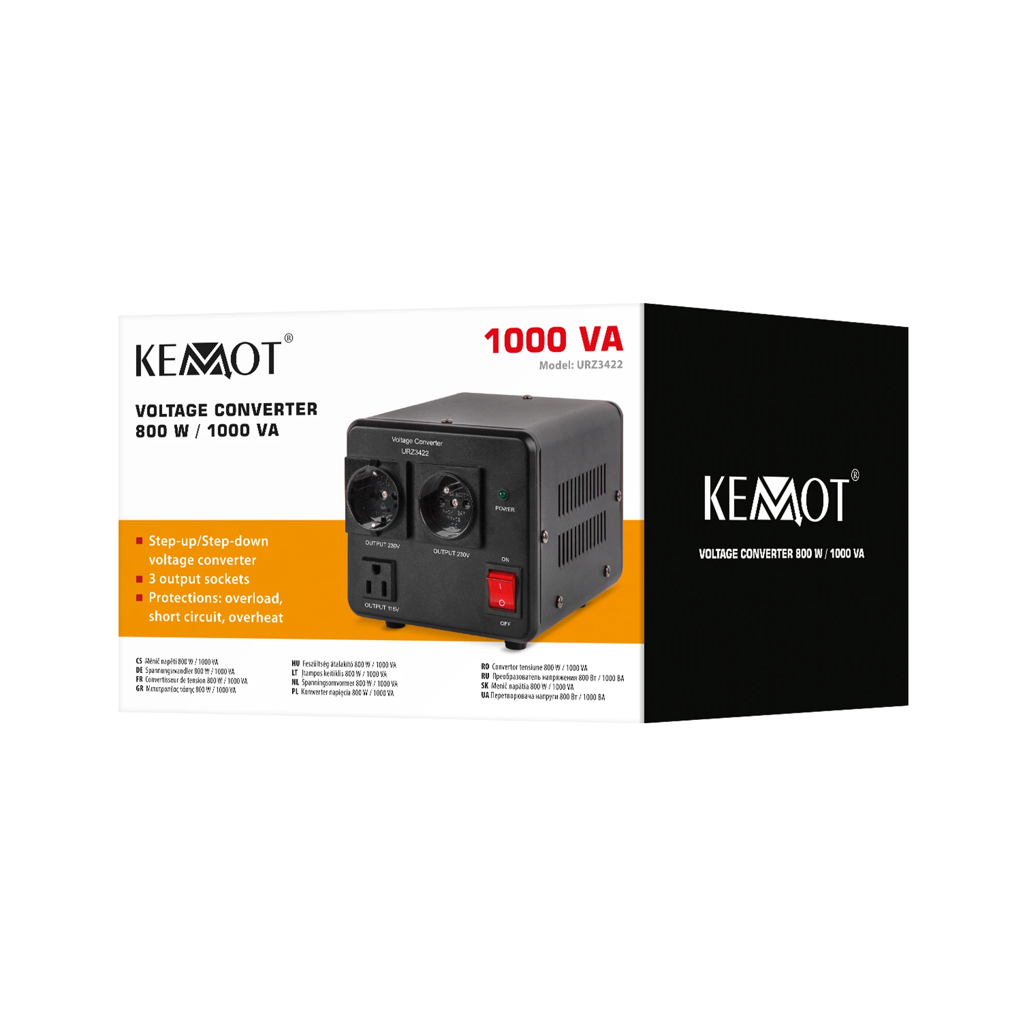 Kemot Oem Įtampos keitiklis AC/AC iš 230V>115V ir 115V>230V 800W 1000VA