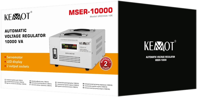 Oem KEMOT MSER-10000 automatinis įtampos stabilizatorius (10000 VA, servo variklis)