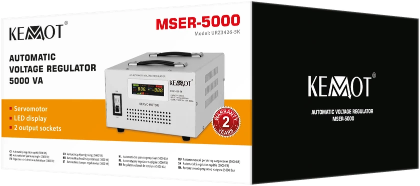 Oem KEMOT MSER-5000 automatinis įtampos stabilizatorius (5000 VA, servovariklis)