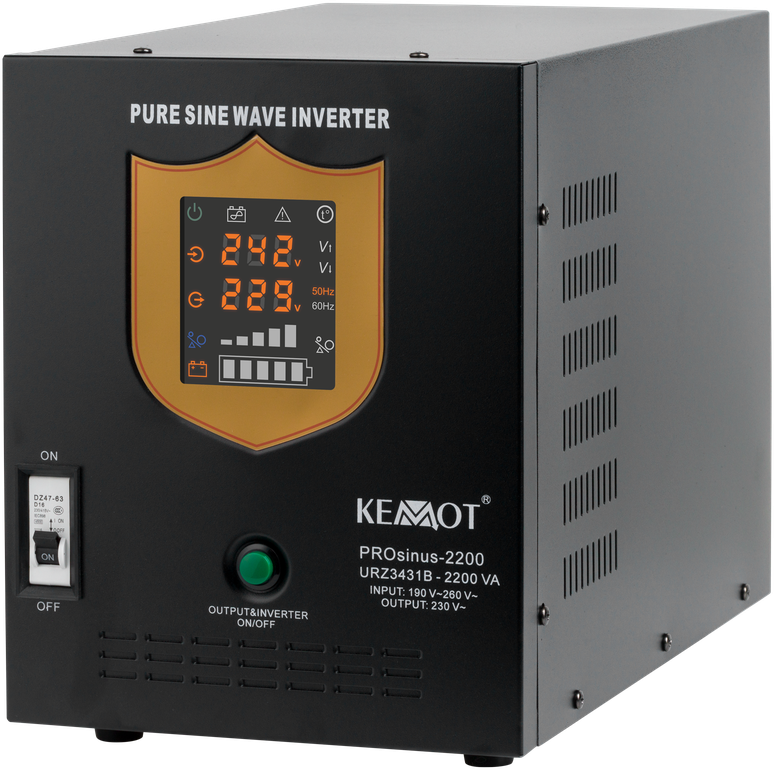 Nepertraukiamo maitinimo šaltinis 12V 230V 2200VA/1600W KEMOT PROsinus 2200