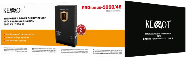 Nepertraukiamo maitinimo šaltinis 48V 230V 5000VA/3500W KEMOT PROsinus 5000