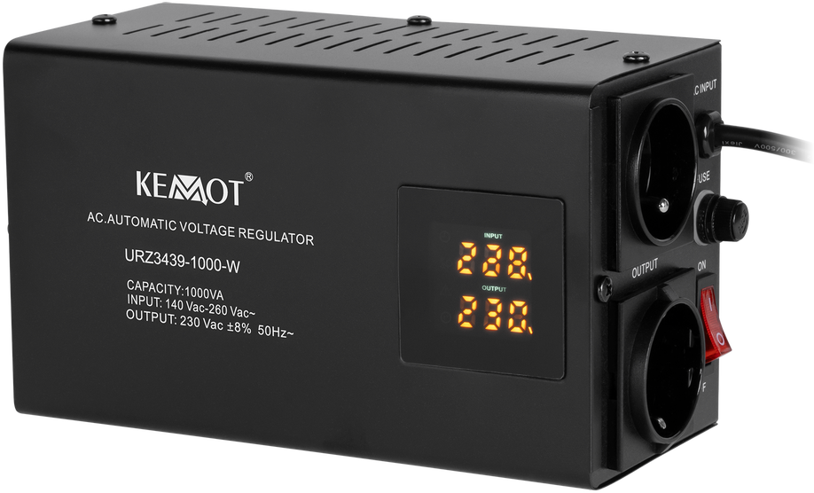KEMOT SER-1000-W automatinis įtampos stabilizatorius, tikslumas 8%