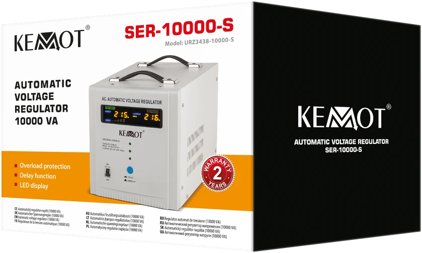 KEMOT SER-10000-S automatinis įtampos stabilizatorius, tikslumas 8%