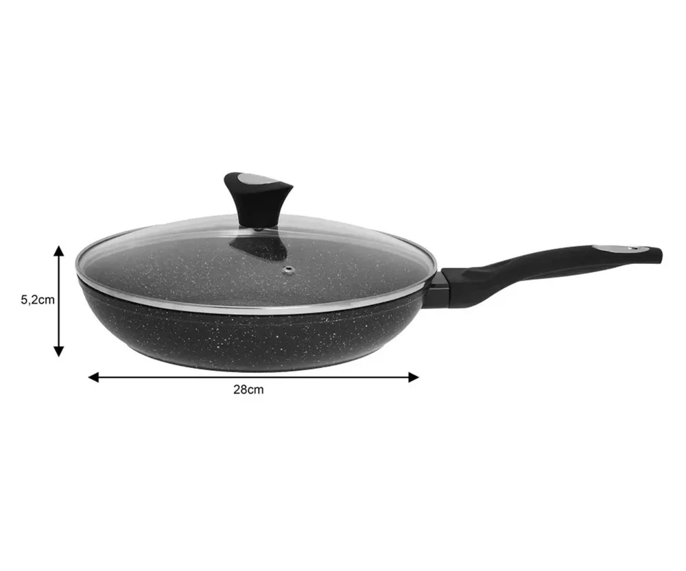 KlausBerg Gili marmurinė keptuvė su dangčiu, 28 cm (KB-7041)