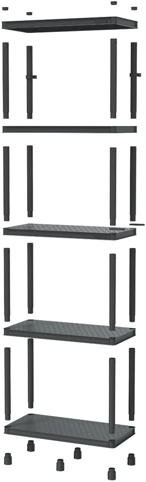 Keter Stackaro Solid 75 Kistenberg lentynų blokas, maks. bendra apkrova 220 kg, 5 lentynos, montuojamas prie sienos, KSS75L5HD-S411