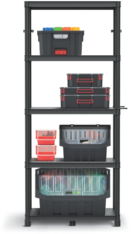 Keter Stackaro Solid 75 Kistenberg lentynų blokas, maks. bendra apkrova 220 kg, 5 lentynos, montuojamas prie sienos, KSS75L5HD-S411