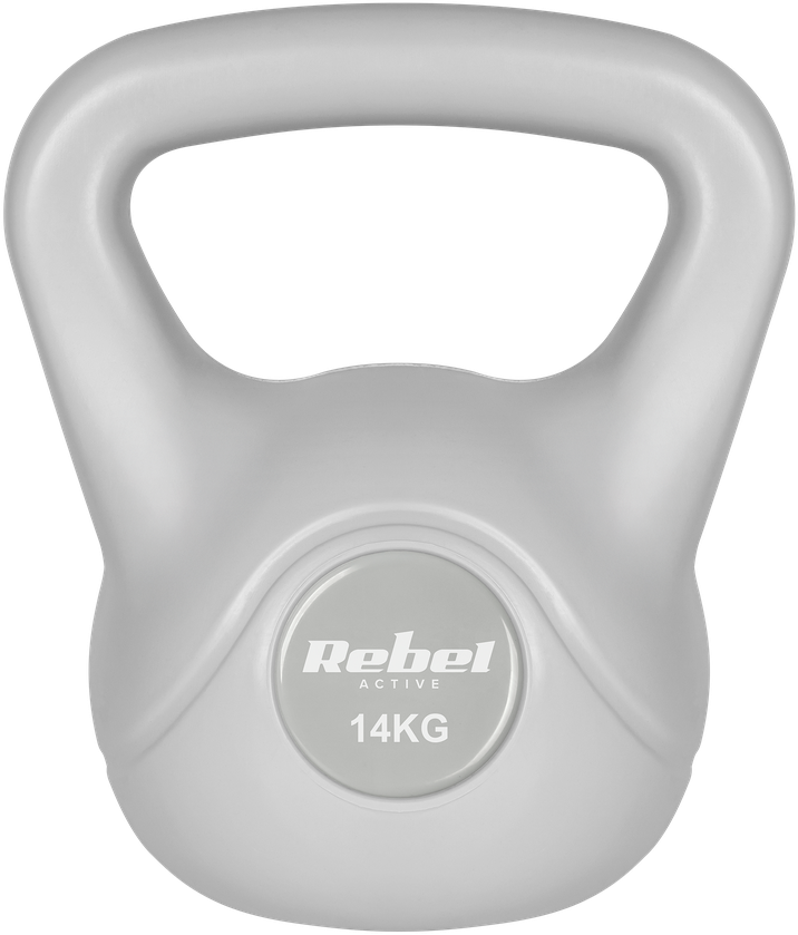 Kettlebell Bituminis svarmuo 14 kg pilkas REBEL ACTIVE