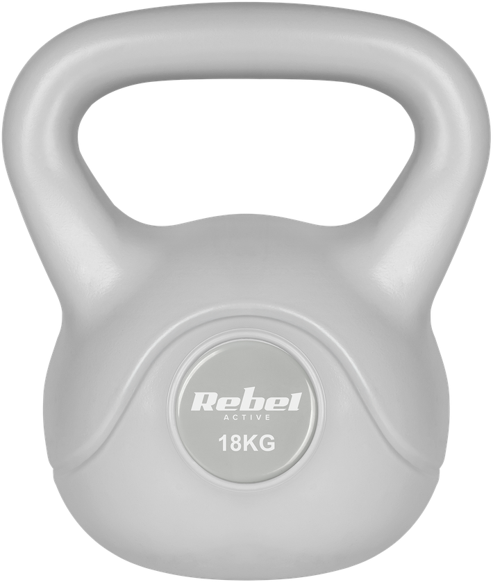 REBEL ACTIVE Kettlebell bituminous pilka 18 kg