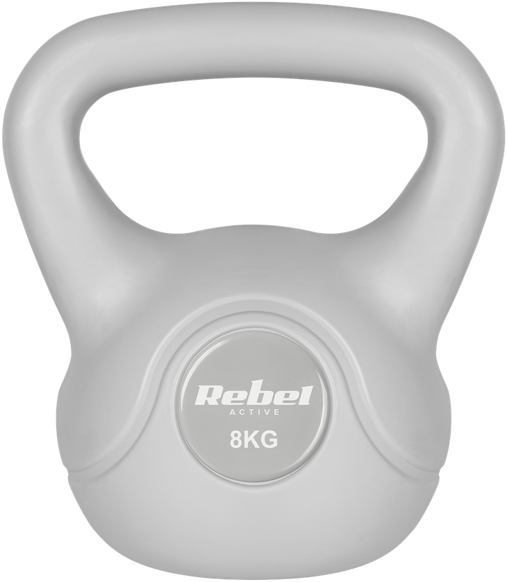 REBEL ACTIVE Kettlebell bituminous pilka 8kg