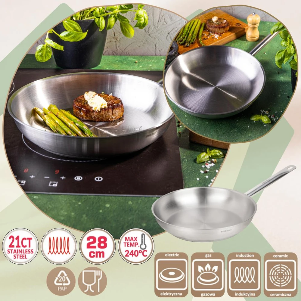 King Hoff Keptuvė gastronomiczna, nerūdijantis plienas, śr.28cm, kinghoff, kh-2020