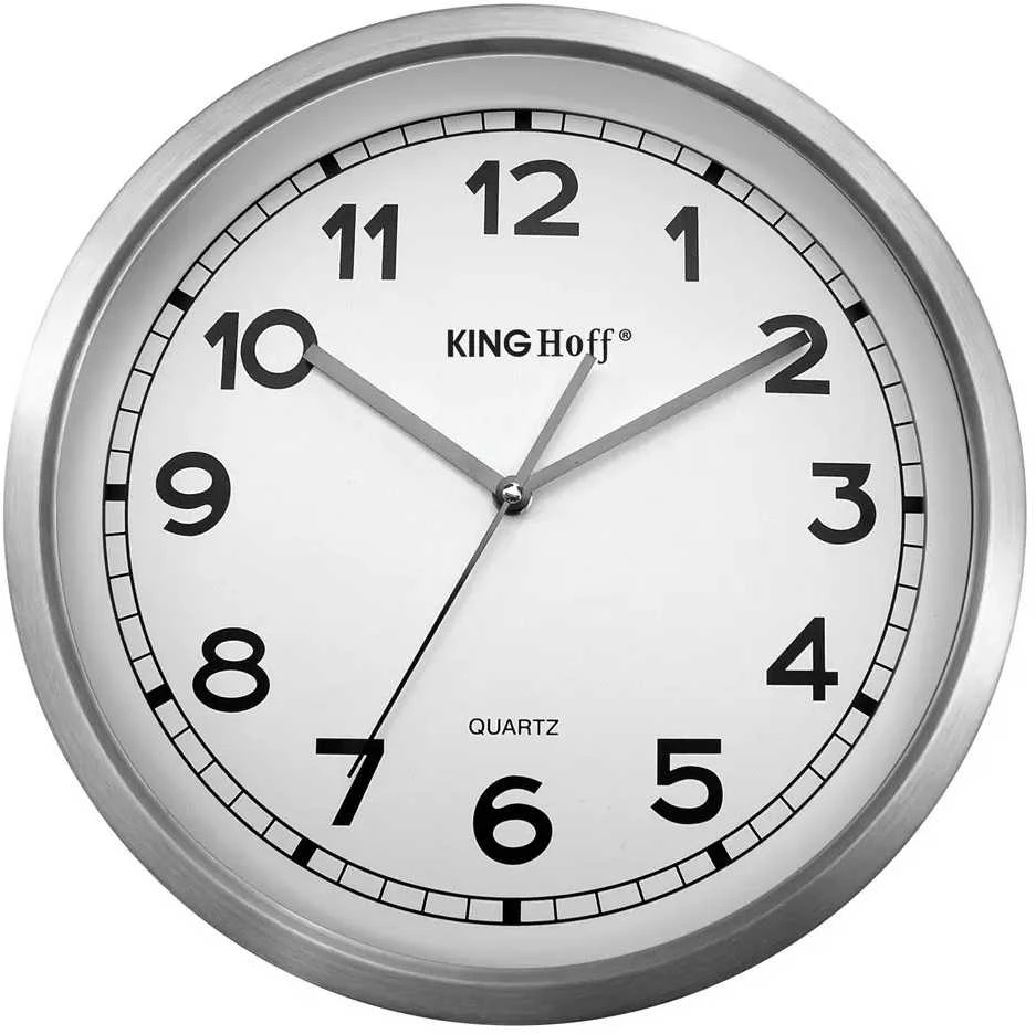 King Hoff Laikrodis Sieninis laikrodis, nerūdijančio plieno, 30 cm skersmens, „Kinghoff“