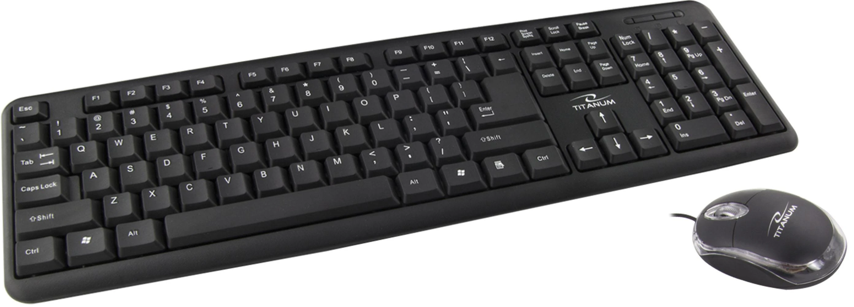 TITANUM TK106 klaviatūra su pele USB Juodas