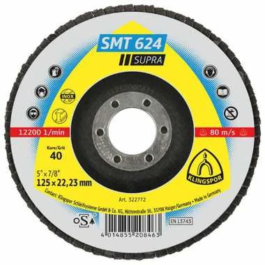 KLINGSPOR ŚCIERNICA LISTKOWA WYPUKŁA SMT624 SUPRA 125mm gr. 80