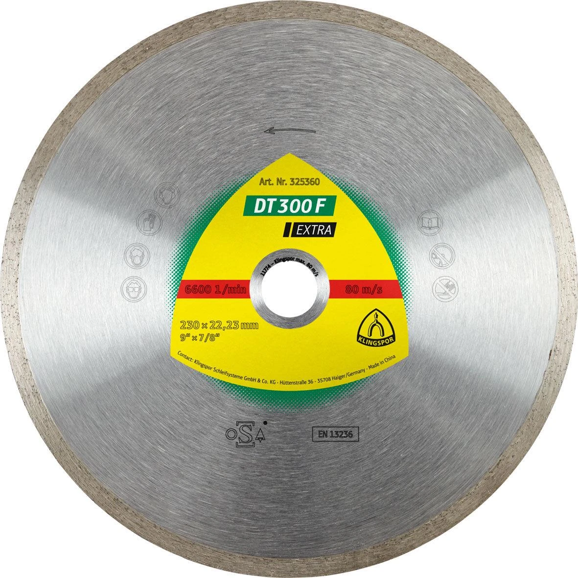 Tarcza KLINGSPOR PILNAS DEIMANTINIS DISKAS 125 mm x 22,2 mm DT300F, KERAMINIS