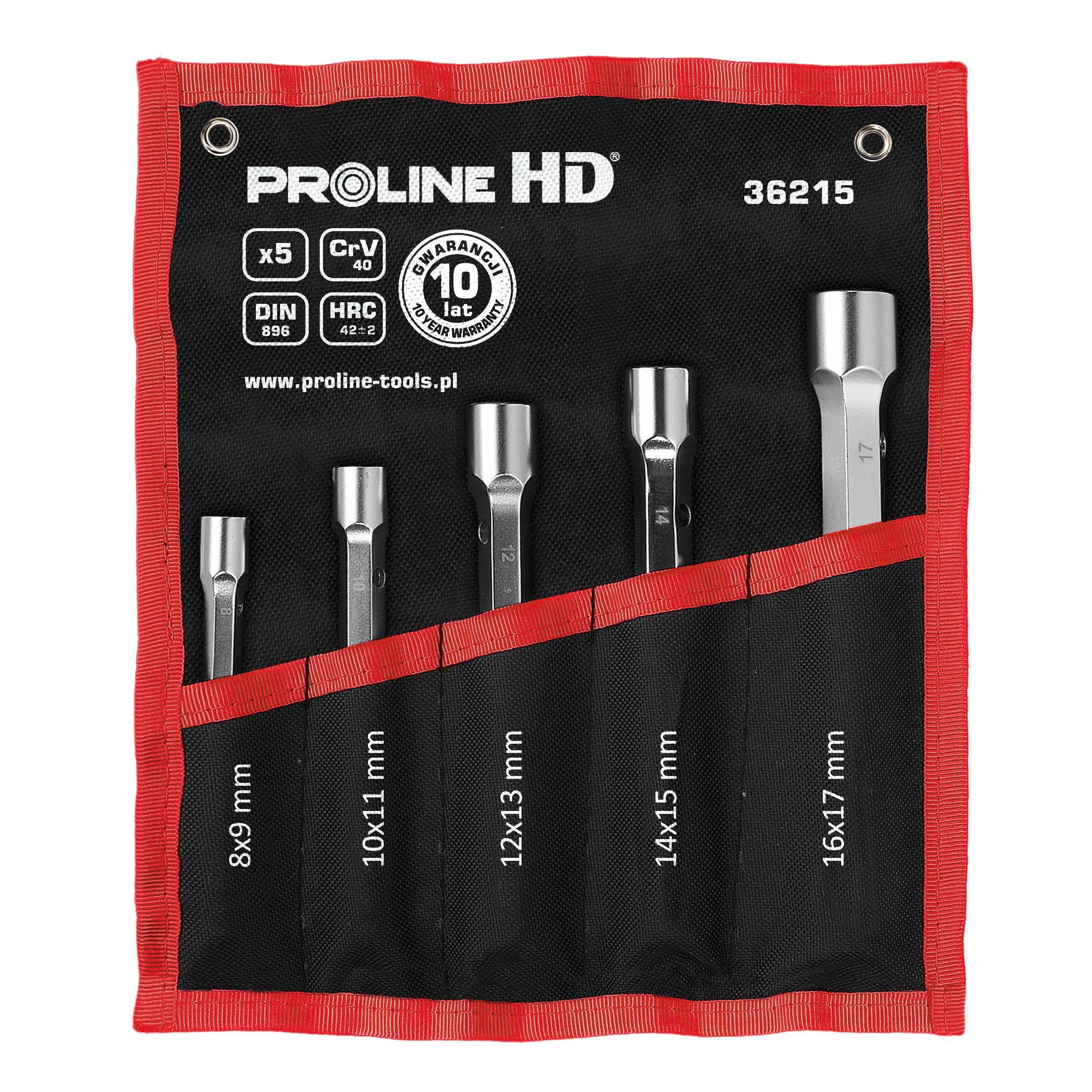 Klucze Dvipusiai vamzdiniai raktai, 5 vnt. (8x9-16x17mm), CV, proline "HD"