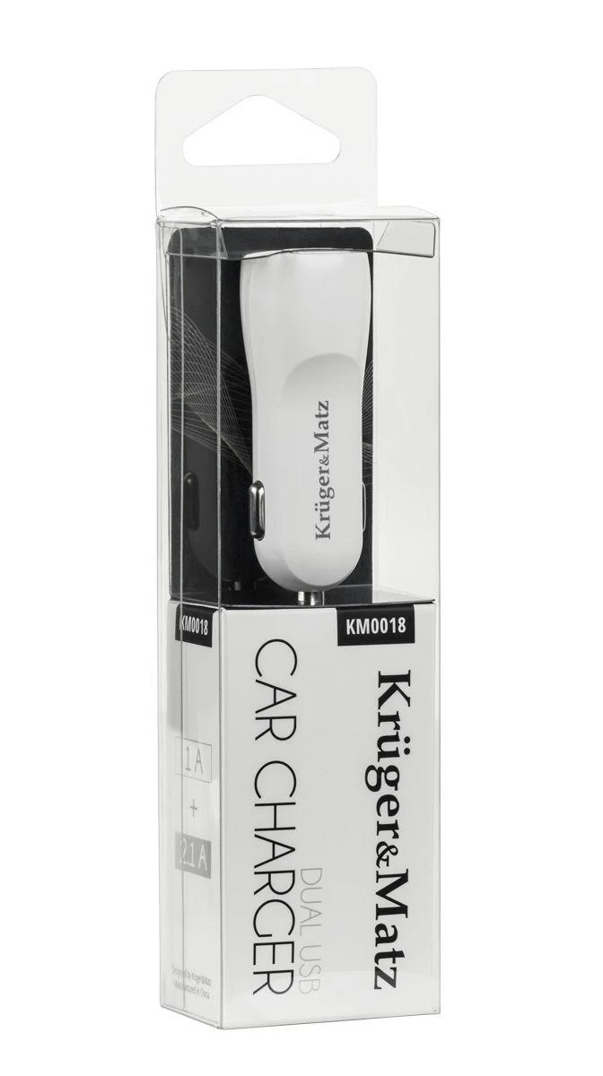 Kruger & Matz 2xUSB 2400 mA automobilinis įkroviklis