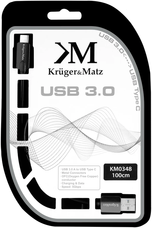 Kruger & Matz USB 3.0 - USB-C laidas 1m