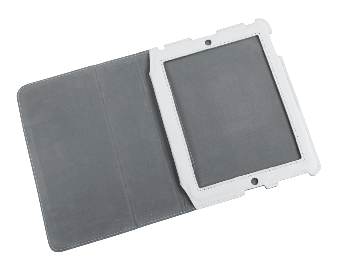 QUER Dėklas skirtas Apple iPad 2 natūralios odos baltas