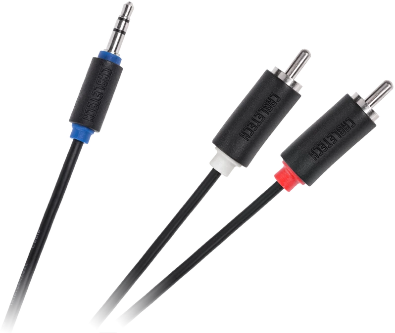 Cabletech 3.5 mm AUX į 2xRCA adapteris su žymėtais kištukais