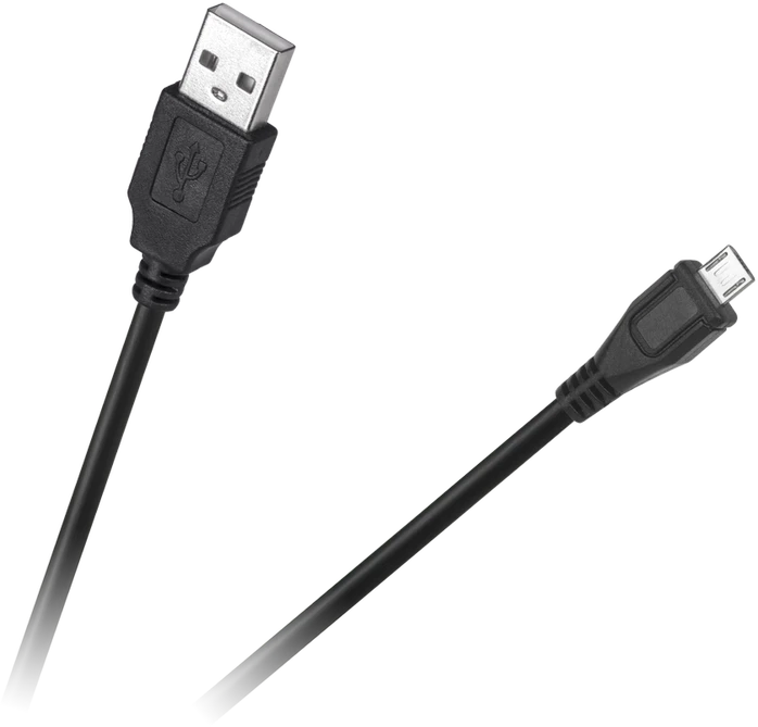 Cabletech USB - micro USB kabelis 0.2m Juodas