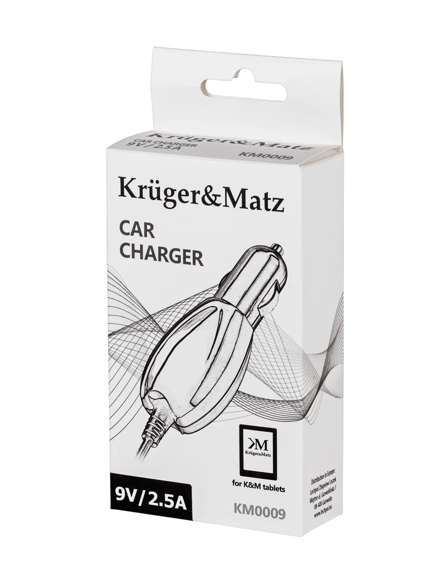 Automobilinis adapteris Kruger & Matz planšetiniams kompiuteriams 9V 2.5A