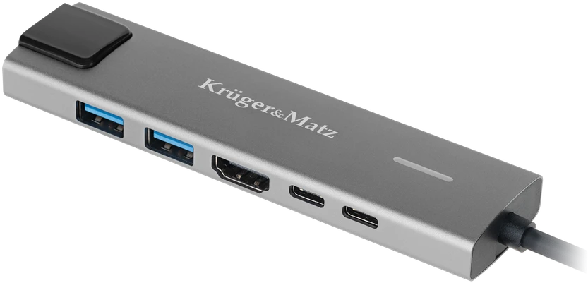Kruger & Matz Šakotuvas HUB USB C HDMI 2x USB3.0 2x USB C RJ45