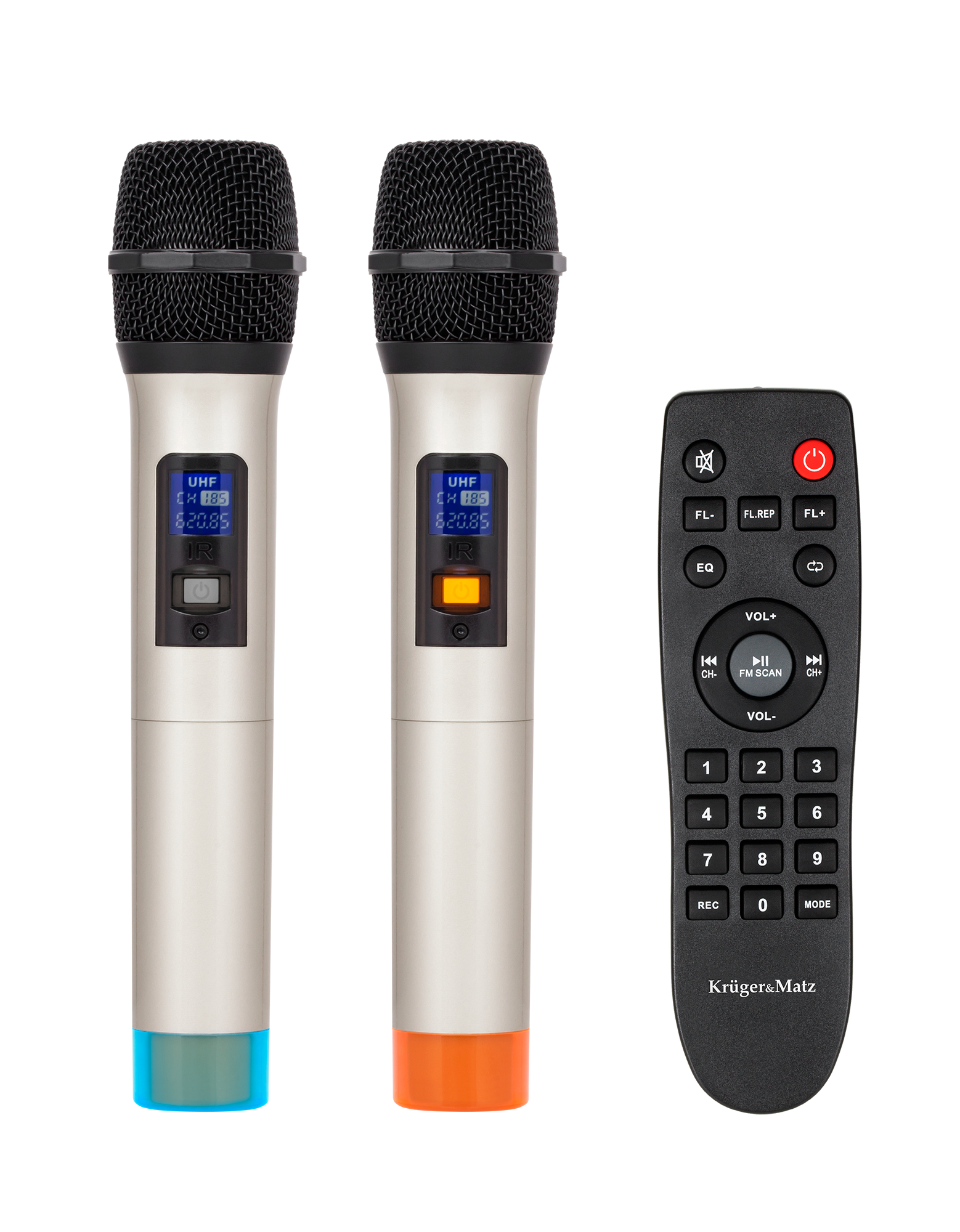 Kruger & Matz Aktyvus garsiakalbis (su 2 belaidžiais mikrofonais UHF, SD, Bluetooth, FM, USB) 40 W