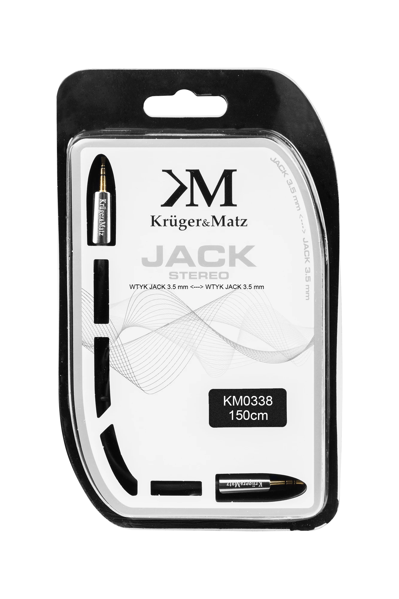 Kruger & Matz 150cm AUX laidas originalioje pakuotėje