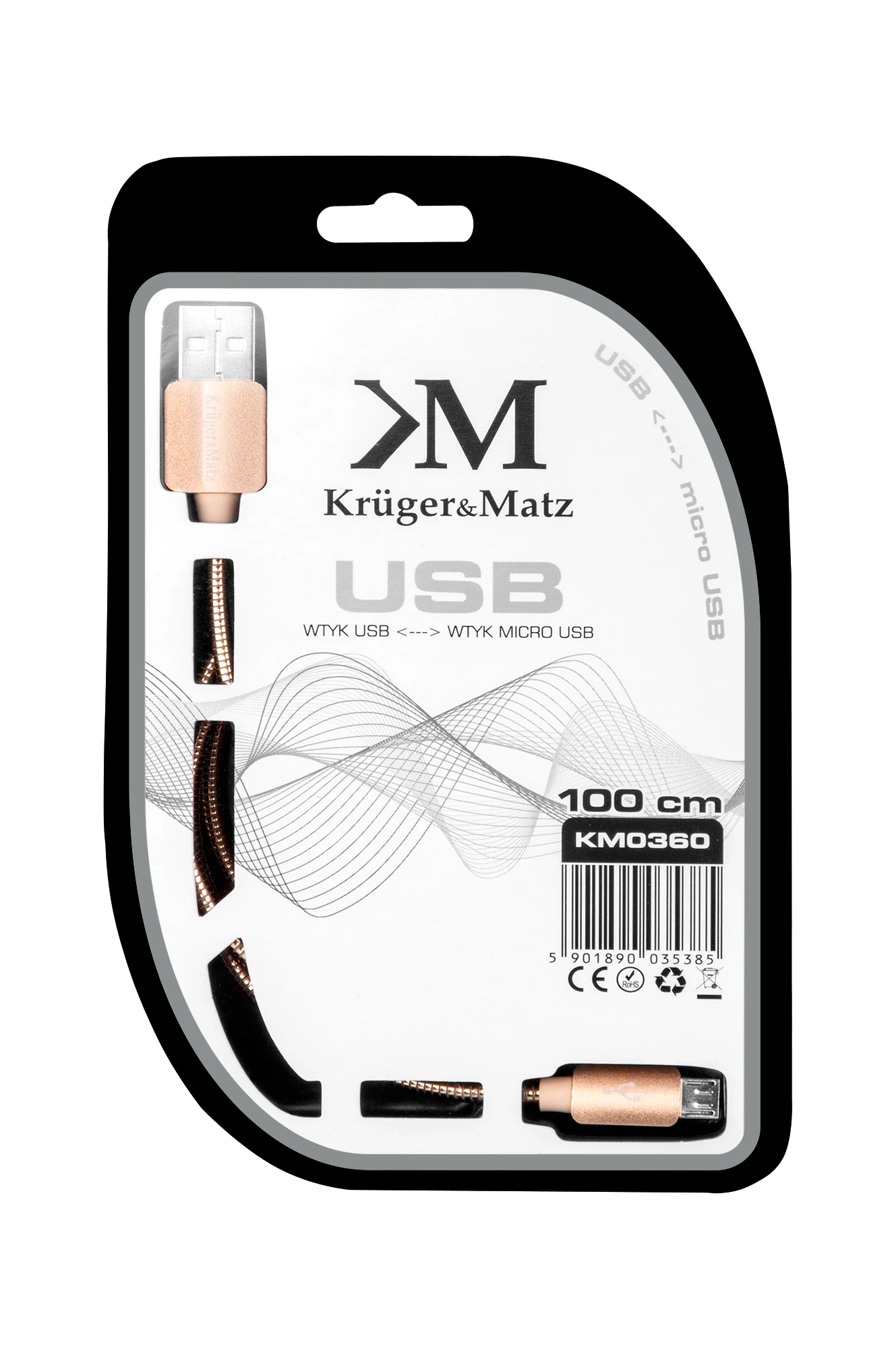 Kruger & Matz USB - mikro USB kabelis 1m