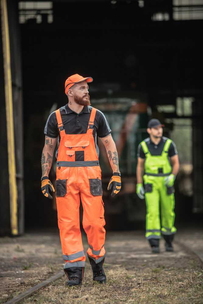 Lahti Pro Ogrodniczki Įspėjamieji kombinezonai juodi ir oranžiniai, „XL“, ce, Lahti